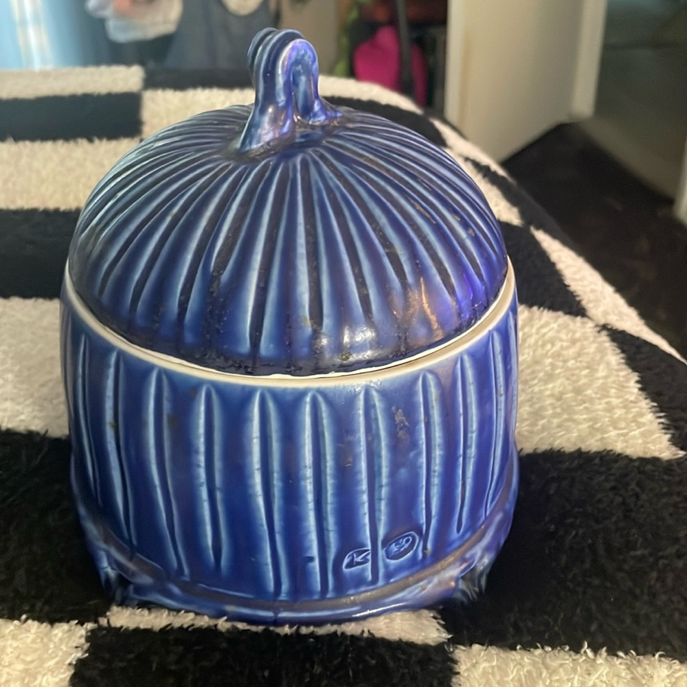 Vintage Pottery….Blue and Orange